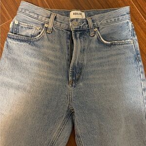 Agolde Blue Straight Jeans with Vintage Wash